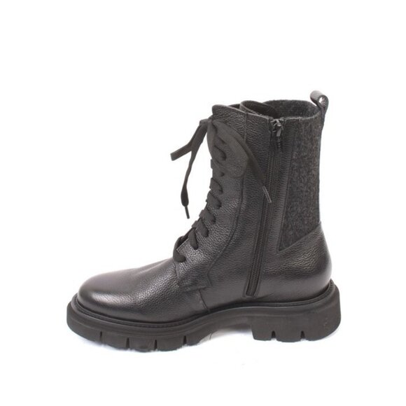 Luca Grossi 453 Black Leather Elastic Zip-Up Lace-Up Ankle Boots - Picture 6 of 8